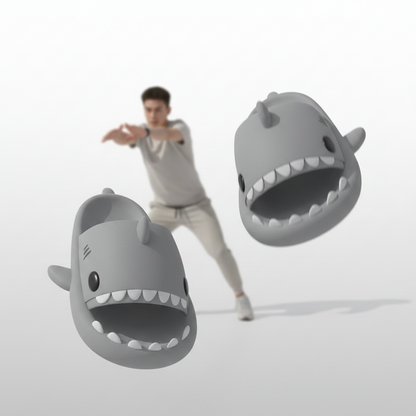Carbon Black Shark Slippers