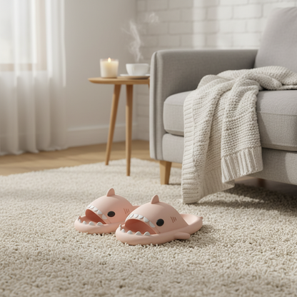 Carbon Black Shark Slippers