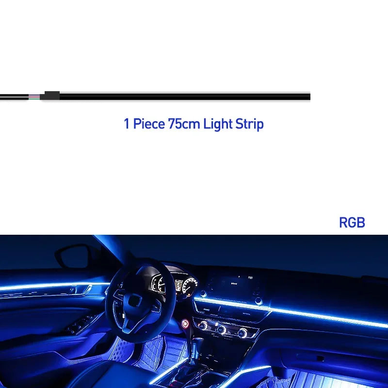 Luzes LED Interior Carro 64 Cores | App Bluetooth | 18 Tiras