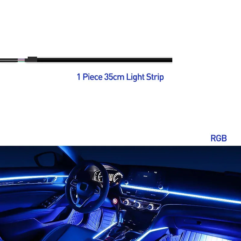 Luzes LED Interior Carro 64 Cores | App Bluetooth | 18 Tiras
