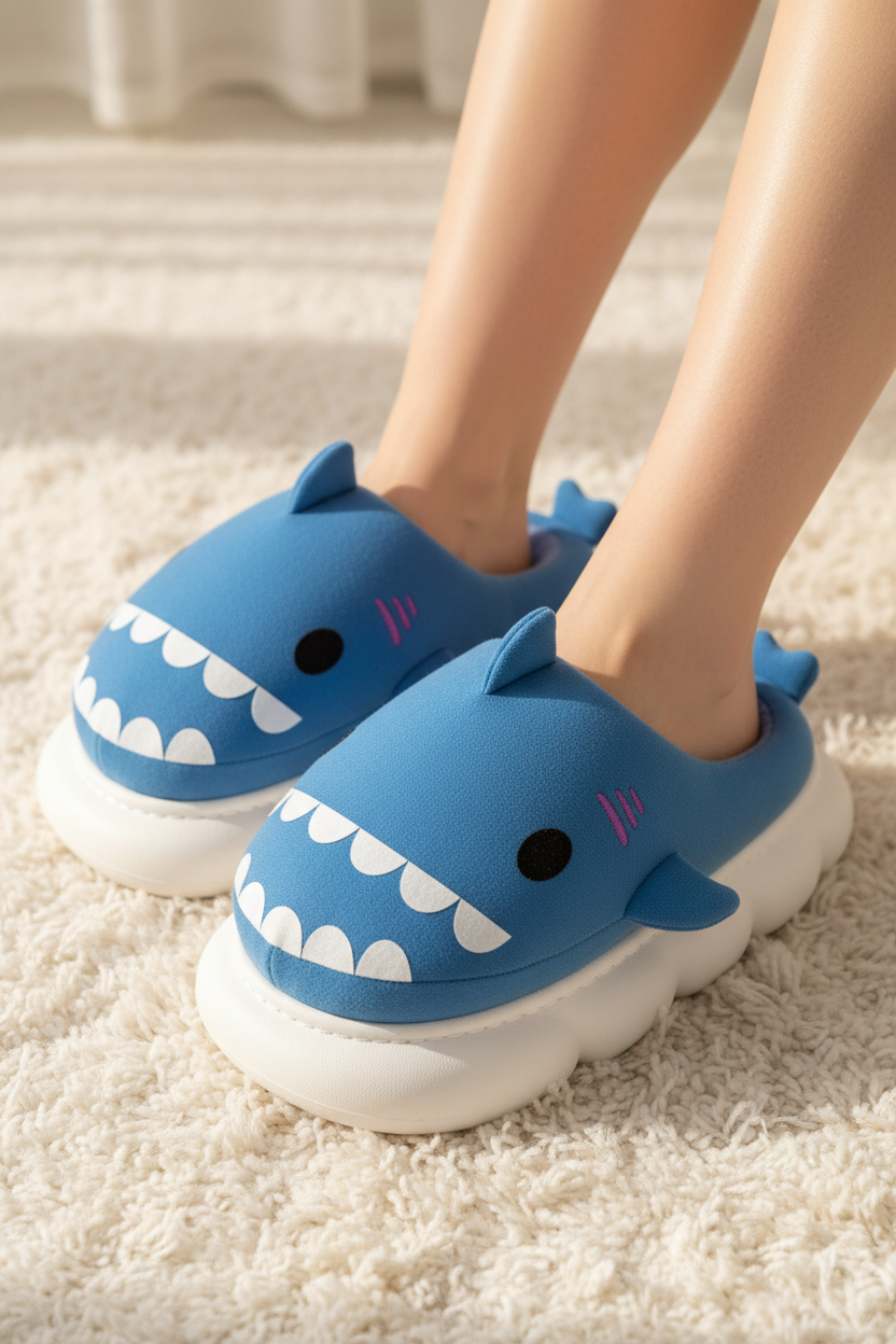 Pantufas tubarão Blue - mulher versão fiel ao produto